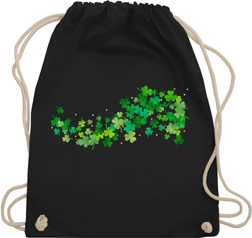 Turnbeutel Rucksack - St. Patricks Day - Kleeblätter Glück Glücksbringer Shamrock Glückssymbol Irland Irisch - Unisize - Schwarz - sankt kleeblatt tasche patrick paddys st patrick's st.patricks von Shirtracer