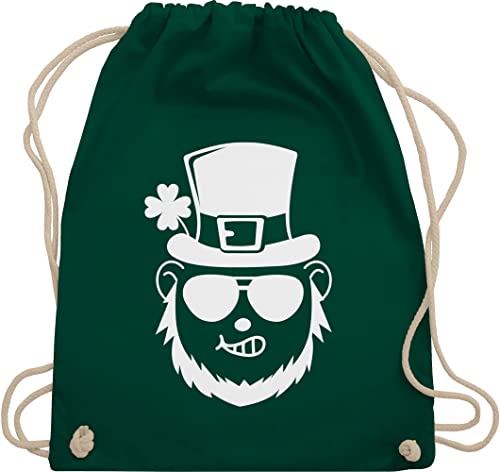 Turnbeutel Rucksack - St. Patricks Day - Kobold Leprechaun Silhouette - Unisize - Dunkelgrün - irish party patrick saint patrick’s irland irische produkte st patrick's st-patricks-day shamrock von Shirtracer