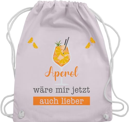 Turnbeutel Rucksack - Statement Taschen - Aperol wäre mir jetzt auch lieber - Apreol Geschenk Lustig - Unisize - Pastell Rosa - spritz bag mit aufschrift baumwollrucksack beutel tasche sportbeutel von Shirtracer