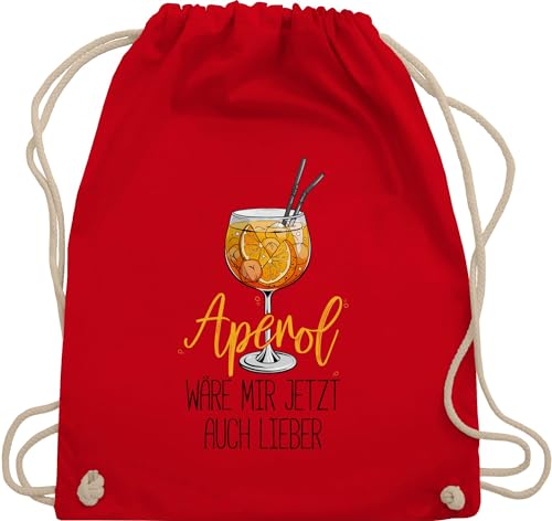 Turnbeutel Rucksack - Statement Taschen - Aperol wäre mir jetzt auch lieber - Lustige Geschenke Aperol - Unisize - Rot - stoffbeutel sport beuteltasche beutel kinder sackpack tasche sporttasche bag von Shirtracer