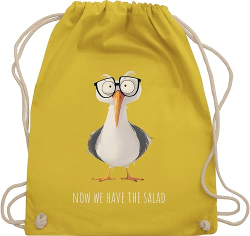 Turnbeutel Rucksack - Statement - Taschen - Now we have the salad Möwe I Jetzt haben wir den Salat Geschenk mit Spruch lustig I Lustige Sprüche lustig - Unisize - Gelb - statements stoffrucksack von Shirtracer