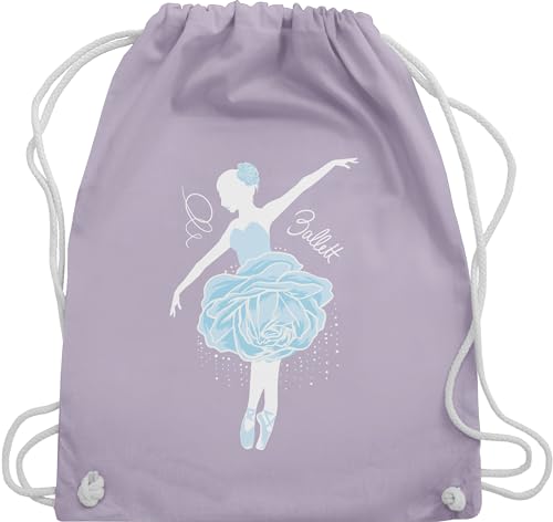 Shirtracer Turnbeutel Rucksack - Tanzen Geschenk - Ballerina - weiß/blau - Unisize - Pastell Lila - tänzerin kinderturnbeutel tanz beutel dance geschenke turnen tasche sprüche sportbeutel stofftasche von Shirtracer