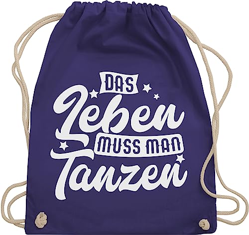 Turnbeutel Rucksack - Geschenk - Das Leben muss man tanzen - Unisize - Lila - taschen baumwolle geschenke für tänzer tanz gym bag ballettbeutel mädchen beutel kinder stoffbeutel mit kordelzug von Shirtracer