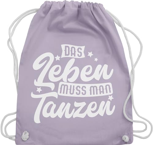 Shirtracer Turnbeutel Rucksack - Geschenk - Das Leben muss man tanzen - Unisize - Pastell Lila - tasche für tanzschuhe dance geschenke spruch ich beutel kordelzug sportbeutel tänzerin tänzer gym bag von Shirtracer