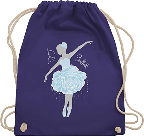 Turnbeutel Rucksack - Tanzen Geschenk - Ballerina - grau/blau - Unisize - Lila - turnen beutel tanz beuteltasche taschen stoffsackerl geschenkbeutel stoff kinderturnbeutel sport ballett sportbeutel von Shirtracer