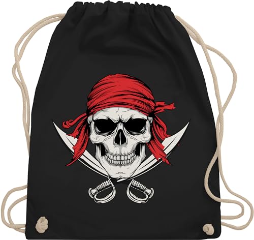 Turnbeutel Rucksack - Taschen - Böser Pirat | Piraten Totenkopf | Pirates | Seeräuber | Freibeuter - Unisize - Schwarz - pirate tasche von Shirtracer