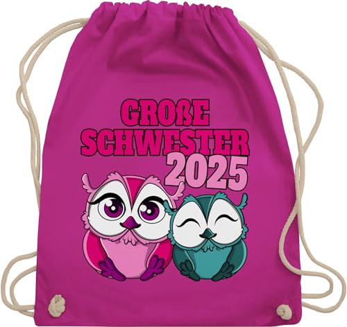 Turnbeutel Rucksack - Taschen - Große Schwester Eulen 2025 Geschwisterkind Geschenk Grosse Schwester werden - Unisize - Fuchsia - geschenke für geschwister geschwisterkinder schwestern sister von Shirtracer