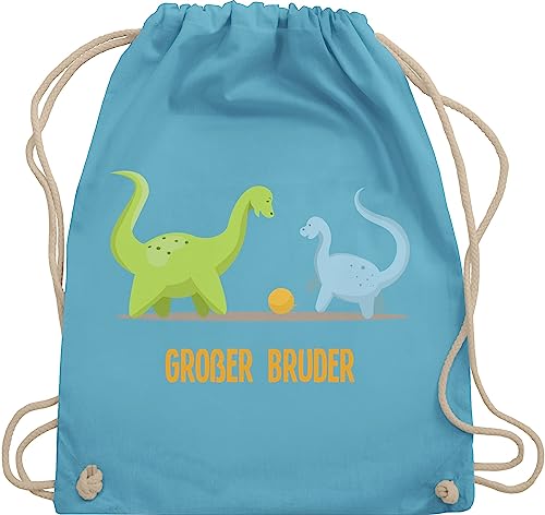 Turnbeutel Rucksack - Taschen - Großer Bruder Dinosaurier - Unisize - Hellblau - geschwister geschenke für 3 grosser geschenk big brother brüder juterucksäcke zur geburt bruder" bro von Shirtracer