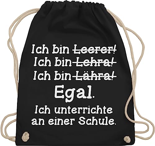 Turnbeutel Rucksack - Taschen - Ich bin Lehrer weiß - Unisize - Schwarz - lehrergeschenke tasche teacher schule beutel geschenk für referendariat lährer stoffbeutel geschenke lehrergeschenk von Shirtracer