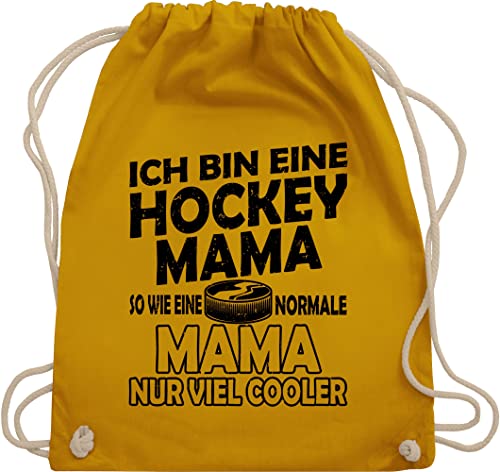 Turnbeutel Rucksack - Taschen - Ich bin eine Hockey Mama - So wie eine normale Mama nur viel cooler - schlicht - schwarz - Unisize - Senfgelb - muttertaggeschenke geschenke für mutter tag beste von Shirtracer