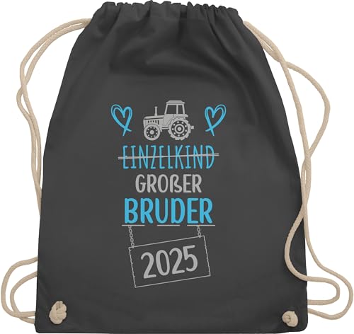 Turnbeutel Rucksack - Taschen - Ich bin jetzt großer Bruder Geburt Einzelkind - Unisize - Dunkelgrau - geschenk traktor grosser brother und big bro große brüder bruder" für großen grosse von Shirtracer
