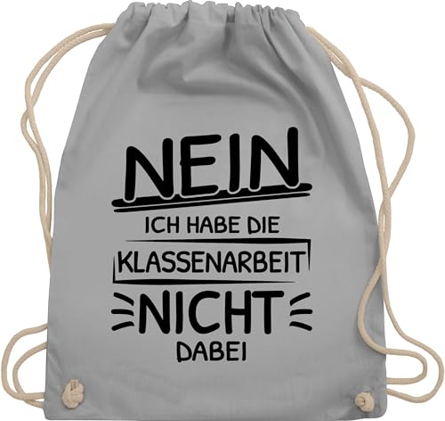 Turnbeutel Rucksack - Taschen - Nein ich habe die Klassenarbeit nicht dabei | Lehrer Geschenk | Lehrerin Geschenke Lehrerinnen Spruch - Unisize - Hellgrau - für lehrerinen abschied angehende von Shirtracer