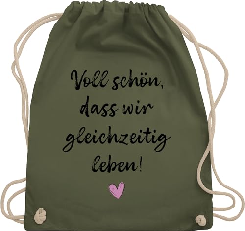 Turnbeutel Rucksack - Taschen - Voll schön dass wir gleichzeitig leben I Freundschaft Geschenk für Pärchen Geschenke Valentinstag I Weihnachten Geschenk für Freunde Weihnachten I BFF - Unisize von Shirtracer