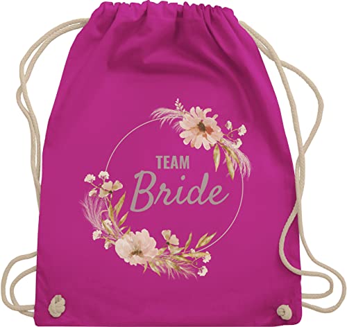 Turnbeutel Rucksack - JGA Junggesellenabschied Frauen - Team Bride Boho Team Braut - Unisize - Fuchsia - jungesellinnenabschied outfit bachelorette party bridemaids beutelrucksäcke von Shirtracer