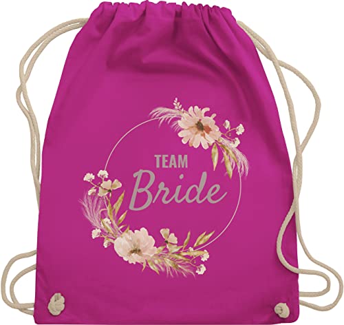 Turnbeutel Rucksack - JGA Junggesellenabschied Frauen - Team Bride Boho Team Braut - Unisize - Fuchsia - hen party accessories brauttaschen jungesselnabschied blumen stoffbeutel von Shirtracer