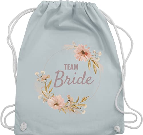 Turnbeutel Rucksack - JGA Junggesellenabschied Frauen - Team Bride Boho Team Braut - Unisize - Pastell Blau - jubggesellinnenabschied blumenkranz bag für junggesellinnen junggesellenabschieds von Shirtracer