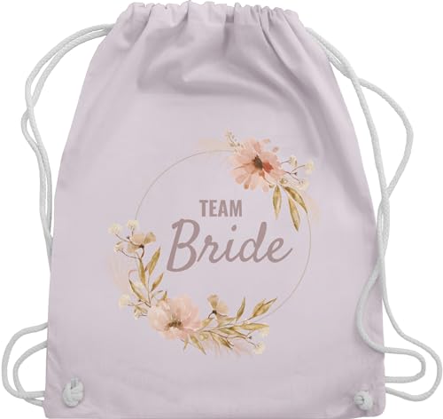 Turnbeutel Rucksack - JGA Junggesellenabschied Frauen - Junggesellinnenabschied Team Bride Boho Blumenkranz Motiv I - Unisize - Pastell Rosa - hen party accessories brauttaschen jungesselnabschied von Shirtracer