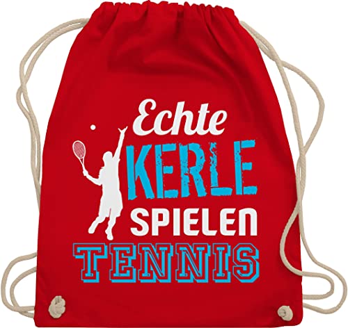 Turnbeutel Rucksack - Tennisspieler Geschenk - Echte Kerle spielen Tennis - Unisize - Rot - turn beutel tennisrucksack kinder sport sporttasche turnsackerl geschenke beuteltasche sprüche rucksäcke von Shirtracer