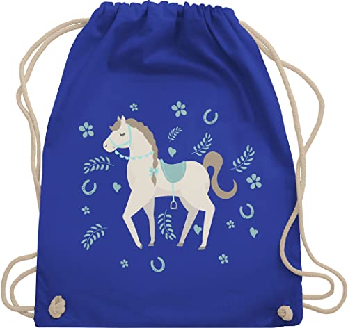 Shirtracer Turnbeutel Rucksack - Tiermotiv Animal Print - Süßes Pony - Unisize - Royalblau - stoffbeutel turnsack tiermotive kinder pferd juterucksack tier pferde rucksackbeutel animals pferdemotiv von Shirtracer