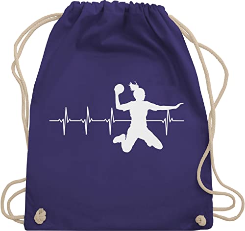 Turnbeutel Rucksack - WM 2023 Trikot Ersatz - Handball Herzschlag für Damen - Unisize - Lila - gym bag turn tasche beutel kordel mit handballerinnen geschenk kinderturnbeutel handball. handballerin Turnbeutel Rucksack - WM 2023 Trikot Ersatz - Handball Herzschlag für Damen - Unisize - Lila - gym bag turn tasche beutel kordel mit handballerinnen geschenk kinderturnbeutel handball. handballerin von Shirtracer