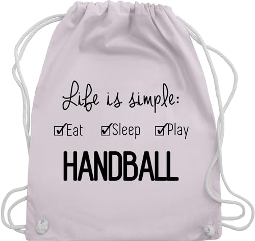 Turnbeutel Rucksack - WM 2023 Trikot Ersatz - Life is simple Handball - Unisize - Pastell Rosa - em sport beutel fans tasche fan stoffbeutel geschenk gym bag sprüche rucksäcke geschenke baumwolle von Shirtracer