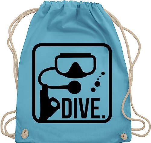 Shirtracer Turnbeutel Rucksack - Dive. - Unisize - Hellblau - Geschenke für Taucher, Schwimmer, Wassersport von Shirtracer