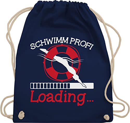 Turnbeutel Rucksack - Wassersport - Schwimm Profi Loading - weiß/rot - Unisize - Navy Blau - sport kinderturnbeutel schwimmen geschenk schwimmer schwimmsport geschenke spruch sprüche schwimmmotiv von Shirtracer