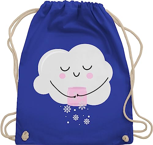 Turnbeutel Rucksack - Weihnachten Geschenke Christmas Bekleidung - Schneeflocken Wolke - weiß - Unisize - Royalblau - weihnachtsmotiv wolken weihnacht schneeflocke weihnachts weihnachtsgeschenke von Shirtracer