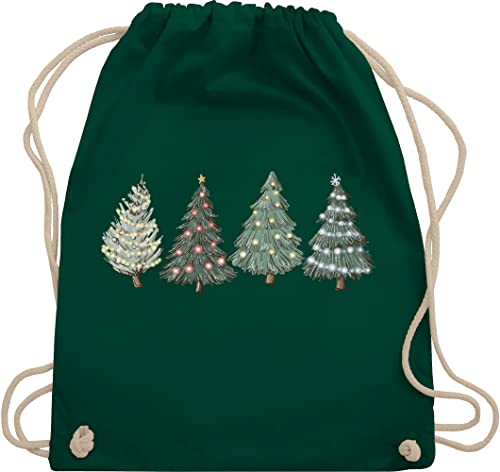 Turnbeutel Rucksack - Weihnachten Geschenke Christmas Bekleidung - Weihnachtsbäume - Unisize - Dunkelgrün - weihnachtsrucksack weihnachtsmotiv weihnachtsbaum sackerl weihnachtsmarkt weihnacht tree von Shirtracer