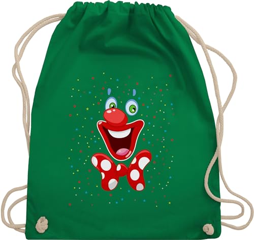 Turnbeutel Rucksack - & Fasching - Taschen - Clown Gesicht Karneval Kostüm I Clownkostüm witziges Clowngesicht - Unisize - Grün - karnevalsbeutel faschings clowns tasche karnevalstasche karnevals von Shirtracer