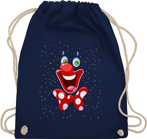 Turnbeutel Rucksack - & Fasching - Taschen - Clown Gesicht Karneval Kostüm I Clownkostüm witziges Clowngesicht - Unisize - Navy Blau - karnevalsbeutel faschings clowns tasche karnevalstasche von Shirtracer