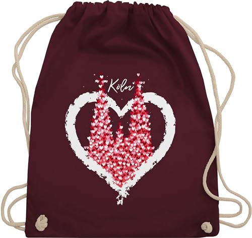 Turnbeutel Rucksack - & Fasching - Taschen - Kölner Dom Köln Rot Weiss Karneval I Kölle I Fastnacht I Fasnacht I Fasnet - Unisize - Bordeauxrot - karnevalsbeutel faschings un stoffturnbeutel von Shirtracer