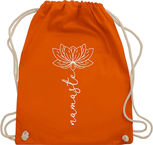 Turnbeutel Rucksack - und Wellness Geschenk - Namaste Lotusblüte Yoga Chakra - Unisize - Orange - turn beutel joga mandala rucksackbeutel meditation namastee baumwollrucksack fans spiritual von Shirtracer