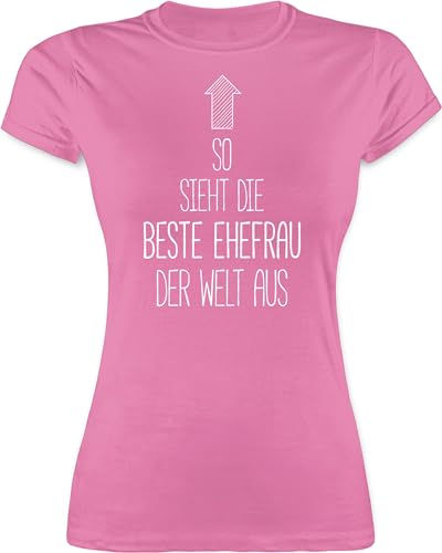 Shirt Damen - Frauen Geschenk - So Sieht die Beste Ehefrau der Welt aus - M - Rosa - an Meine typisch Frau Wife Shirts Hochzeitstag Tshirt ehefrauen t-Shirt Best t Bester Weltbeste von Shirtracer