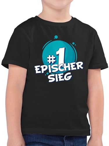 Kinder T-Shirt Jungen - Trend Kinderkleidung und Co - #1 Epischer Sieg - 140 (9/11 Jahre) - Schwarz - Tshirt Kind t Shirts Shirt Jungs Junge Legends t-Shirts Game t-schirt zocken Kurzarm Gaming von Shirtracer