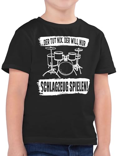 Kinder T-Shirt Jungen - Trend Kinderkleidung und Co - Der TUT nix. der Will nur Schlagzeug Spielen. - 164 (14/15 Jahre) - Schwarz - t Shirt nix Spielen Tshirt Jungs Tshirts Shirts Kind Schlagzeuger von Shirtracer