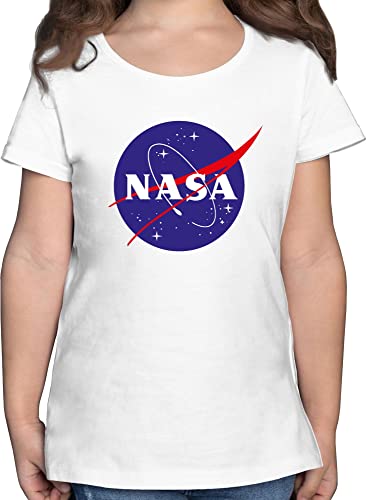 T-Shirt Mädchen - Trend Kinderkleidung und Co - NASA Meatball Logo - 164 (14/15 Jahre) - Weiß - Shirt Kinder Tshirt t Shirts mädels Kind Kids t-Shirts Maedchen für Patch Kindershirt Astronaut von Shirtracer