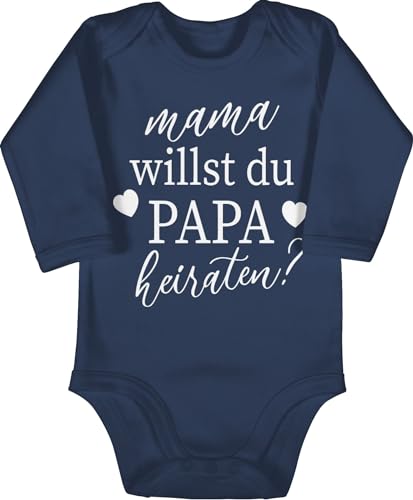 Body langarm Mädchen Junge - Hochzeit - Mama willst du Papa heiraten - Wollen wir Papa heiraten Baby Daddy heiraten Willst du meinen Papa heiraten Heiratsantrag - 6/12 Monate - Navy Blau - babybody Body langarm Mädchen Junge - Hochzeit - Mama willst du Papa heiraten - Wollen wir Papa heiraten Baby Daddy heiraten Willst du meinen Papa heiraten Heiratsantrag - 6/12 Monate - Navy Blau - babybody von Shirtracer