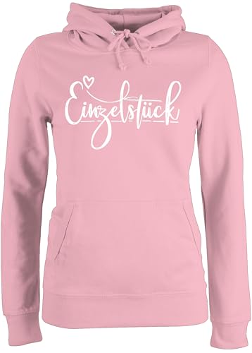 Pullover Damen Hoodie Frauen - Valentinstag Partner Liebe - Einzelstück mit Herz - L - Hellrosa - Hoddies Valentin Tag Kapuzen romantische Geschenke Frau sevgililer günü Kapuzenpullover von Shirtracer