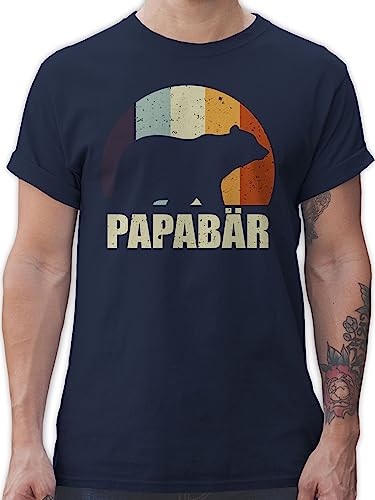T-Shirt Herren - Geschenk zum Vatertag - Papa Bär Papa Bear - 3XL - Navy Blau - t Shirt Mann erstes Vatertagsgeschenk für Daddy Tshirt werdenden Vater Shirts männer gescgenke herrentagsgeschenk von Shirtracer