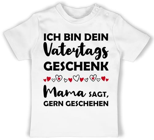 Baby T-Shirt Mädchen Jungen - Geschenk zum Vatertag - Ich Bin Dein Vatertagsgeschenk Mama SAGT, gern Geschehen - 12/18 Monate - Weiß - Vatertagsgeschenke vatertagsgeschen vatertahsgeschenke von Shirtracer