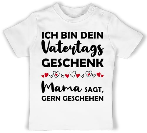 Baby T-Shirt Mädchen Jungen - Geschenk zum Vatertag - Ich Bin Dein Vatertagsgeschenk Mama SAGT, gern Geschehen - 18/24 Monate - Weiß - dad 1.Vatertagsgeschenk Vatertags vatertahsgeschenke vatertah von Shirtracer