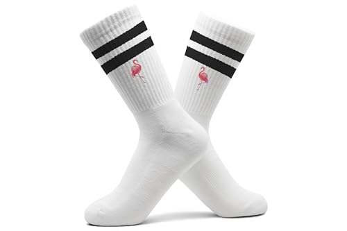 Vogel - Flamingo Socken Flamingos I Tennissocken Flamingo Tennissocken Flamingos - 37-41 - Schwarz - damen mit socks herren weiss streifen rosa sportsocken laufsocken strümpfe weiße 39-42 weiß von Shirtracer