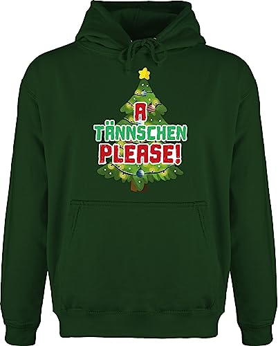 Hoodie Herren Pullover Männer - Weihnachten Geschenke Christmas Bekleidung - A Tännschen Please! - M - Dunkelgrün - Baumwolle Weihnachts Geschenk Weihnachtspullover für weihnchts von Shirtracer