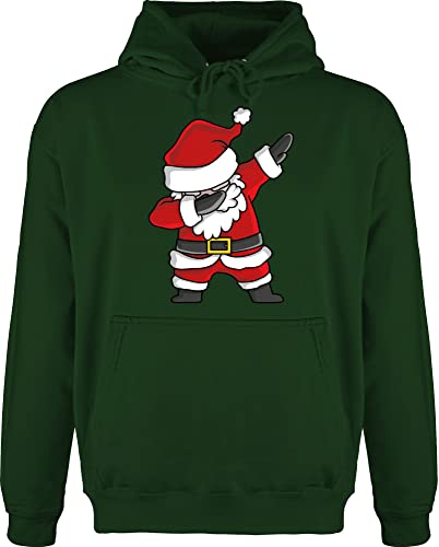 Hoodie Herren Pullover Männer - Weihnachten Geschenke Christmas Bekleidung - Dabbing Weihnachtsmann - M - Dunkelgrün - weihnachtsmänner pullies weihnachtsoutfit von Shirtracer