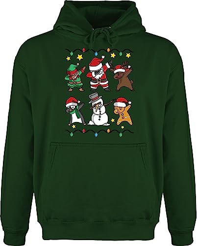 Hoodie Herren Pullover Männer - Weihnachten Geschenke Christmas Bekleidung - Dabbing Weihnachtsmann - XL - Dunkelgrün - weihnachtsmänner pullies weihnachtsoutfit von Shirtracer