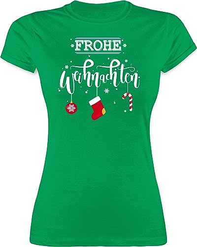 Shirt Damen - Frohe Weihnachten I Weihnachtsmotiv - M - Grün - Weihnachts-t-Shirt weihnachtsthirt Christmas weihnacht Tshirt weihnachtstschirt weihnachtstshirt Weihnachts t-Shirt von Shirtracer