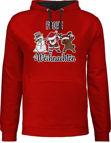 Pullover Herren Frauen Hoodie Kontrast zweifarbig - Damen - Frohe Weihnachten Dabbing I Weihnachtsmotiv - XS - Rot/Schwarz - weihnachtssweatshirt weihnachtshoodie Christmas dab Pulli Pullover Herren Frauen Hoodie Kontrast zweifarbig - Damen - Frohe Weihnachten Dabbing I Weihnachtsmotiv - XS - Rot/Schwarz - weihnachtssweatshirt weihnachtshoodie Christmas dab Pulli von Shirtracer