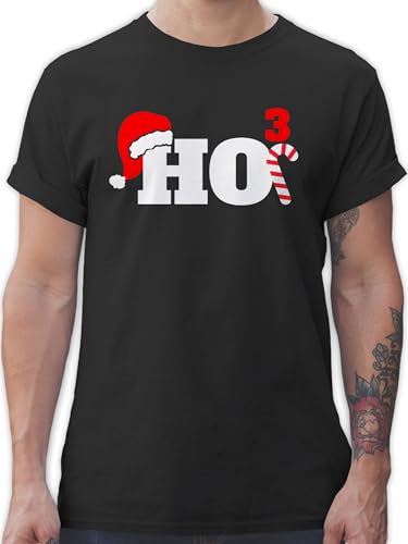 T-Shirt Herren - Weihnachten Geschenke Christmas Bekleidung - HO3 Motiv - XXL - Schwarz - weihnachtstshirts weihnachtsshirt weihnachtsmotiv Tshirt weihnachtshirt weihnachtsshirts weihnacht Shirt von Shirtracer