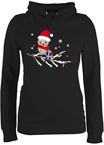 Pullover Damen Hoodie Frauen - Weihnachten Geschenke Christmas Bekleidung - Schneemann Winterzeit - XXL - Schwarz - Baumwolle Weihnachts Geschenk festlicher Pulli weihnchts Weihnachtspullover+Damen von Shirtracer